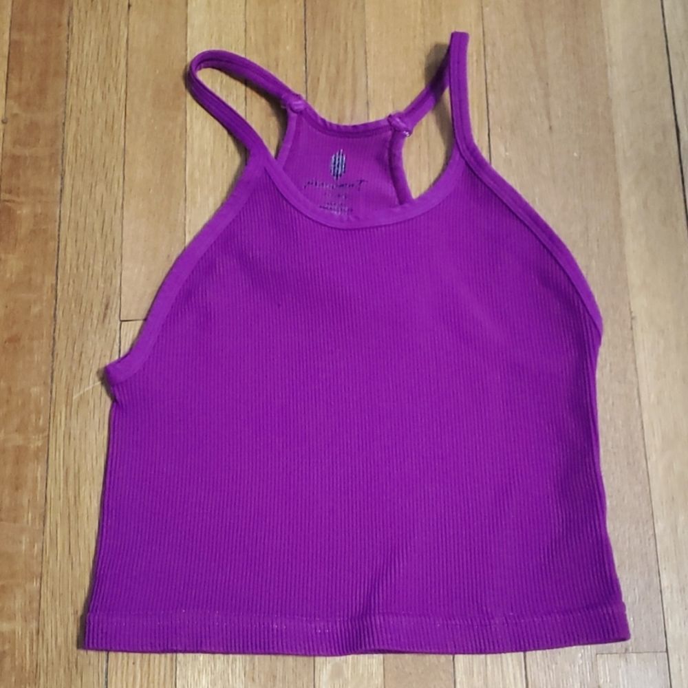 Free People Movement Happiness Runs Crop Tank NWOT M/L Purple